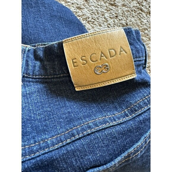 Escada Womens Dark Wash High Rise Denim Straight Leg Jeans Size 42 or 12 - Picture 5 of 11